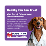Quality you can trust, PetAmaze made in UK and vet developed dog supplements