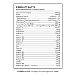 Product facts label for PetAmaze All in One Chews with glucosamine, MSM, probiotics and fish oil