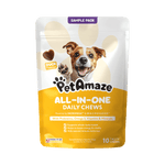 PetAmaze All in One Daily Chews sample pack, duck flavour, 10 chews with probiotics, omega-3, vitamins and minerals for dogs