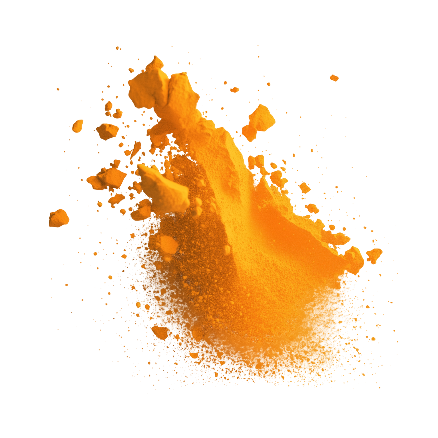 Orange powder on a white background