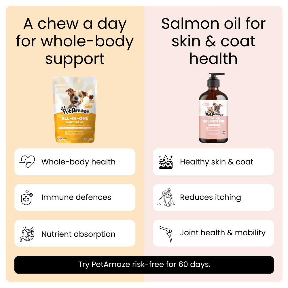 PetAmaze all in one chews and scottish salmon oil benefits