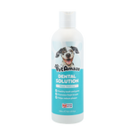 Bottle of PetAmaze Dental Solution for dogs on a white background