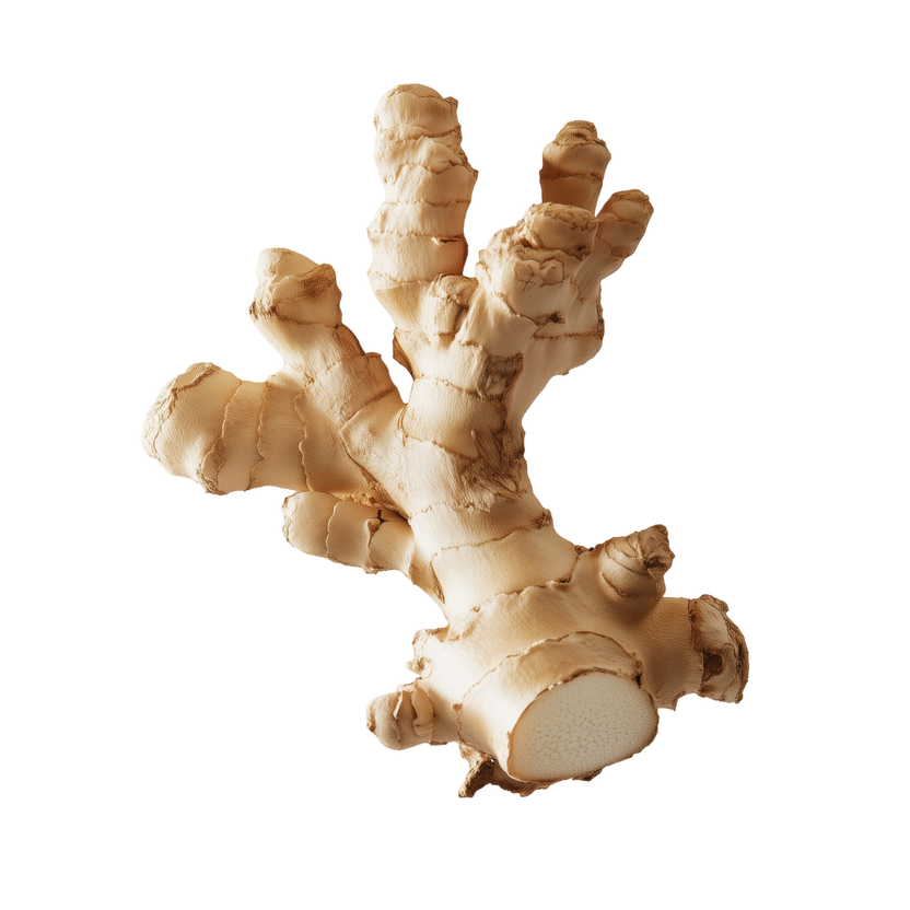Ginger root on a white background