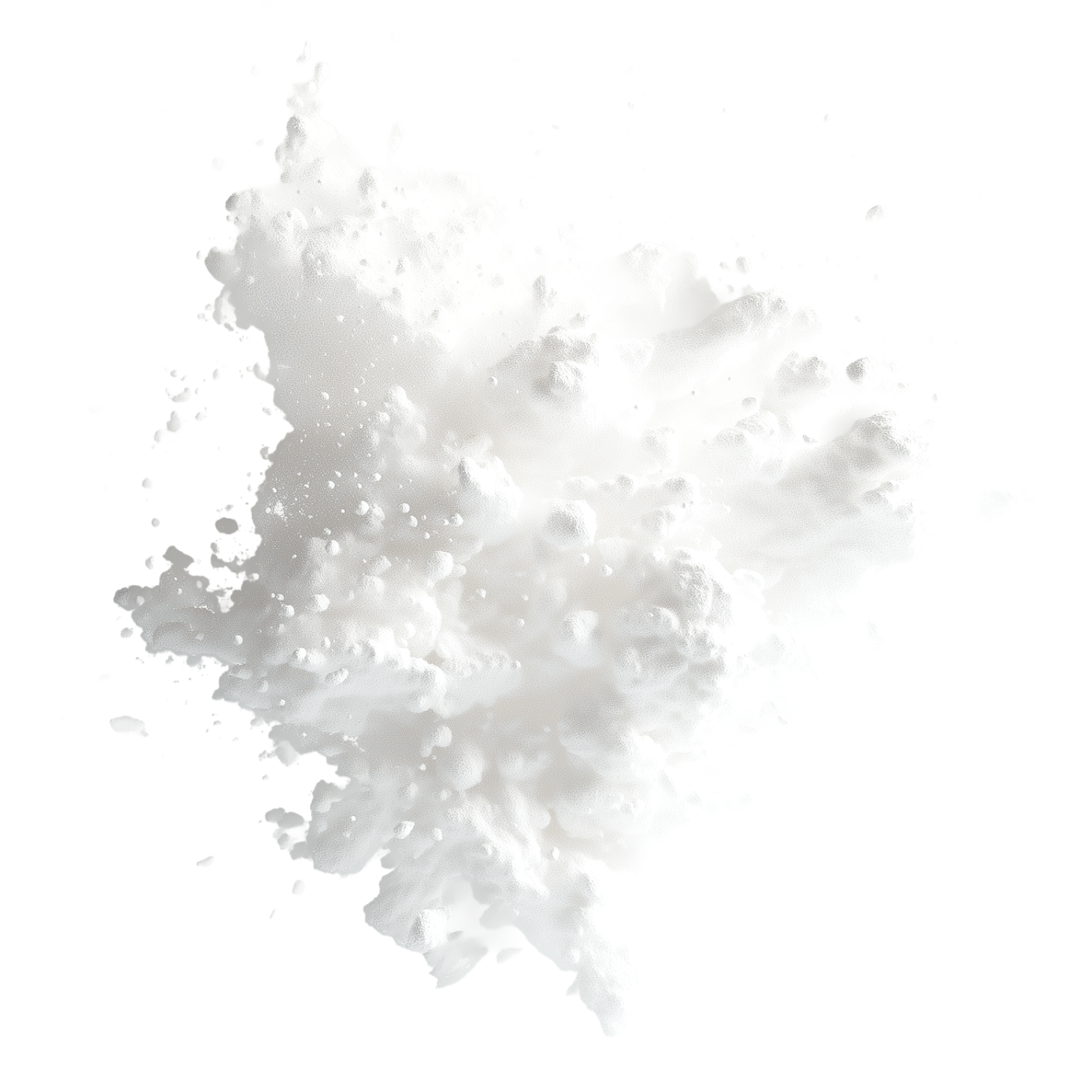 White powder on a white background