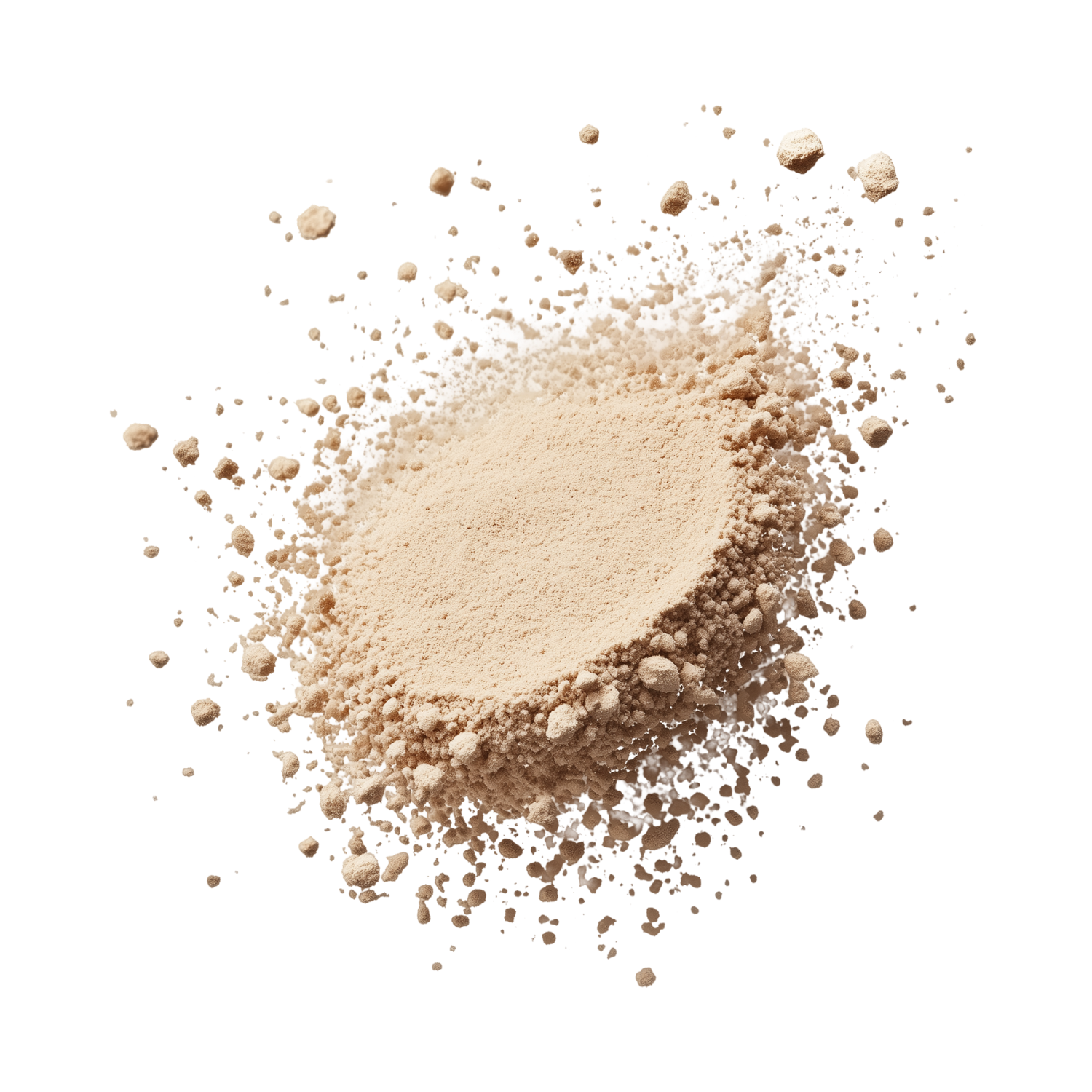 Yeast powder on a transparent background