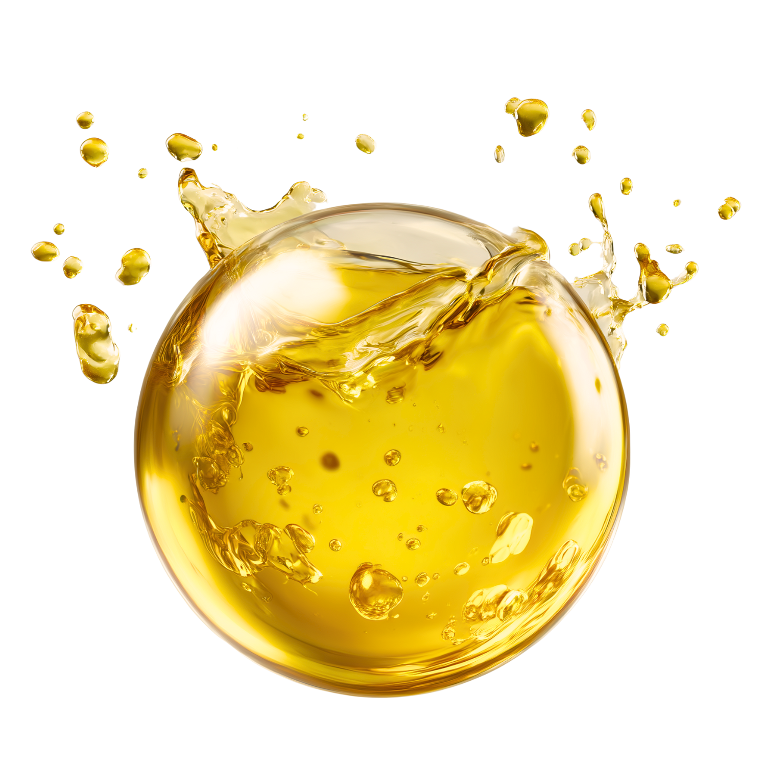 Fish oil splashing out on a white background