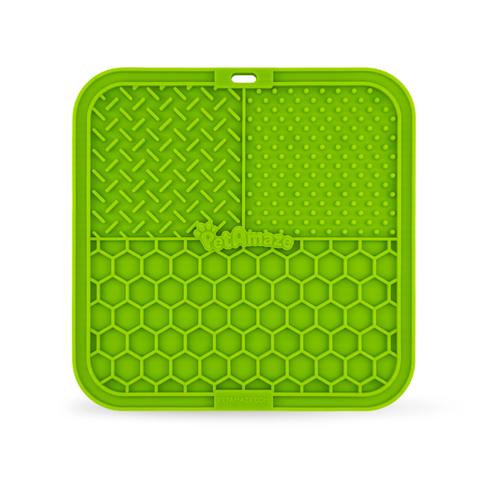 PetAmaze textured green silicone lick mat