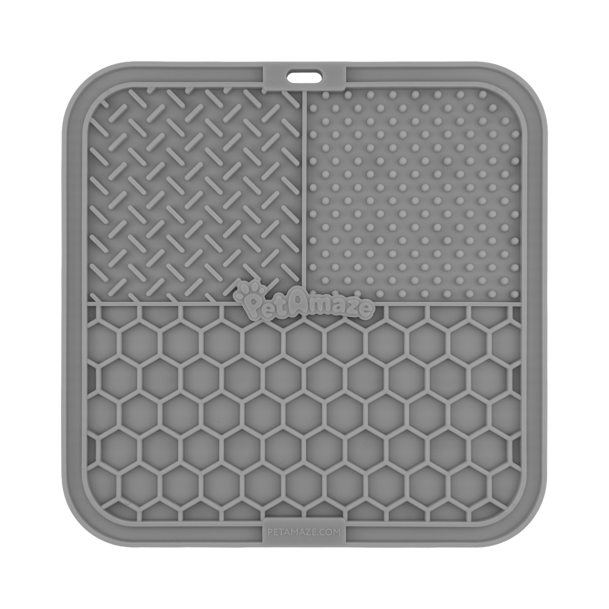 Gray silicone mat with textured surface on a white background 