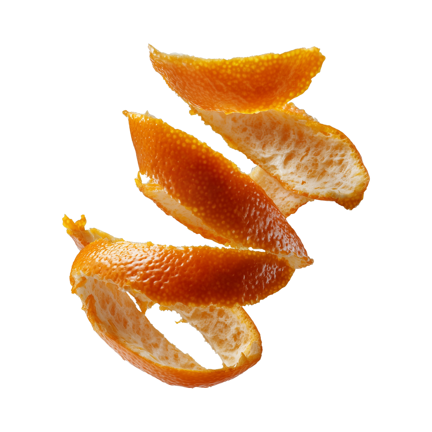 Mandarin peels on a clear background