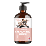 PetAmaze Scottish Salmon Oil for dogs and cats, omega-3 rich pump bottle, supports glossy coat, immunity and joint mobility