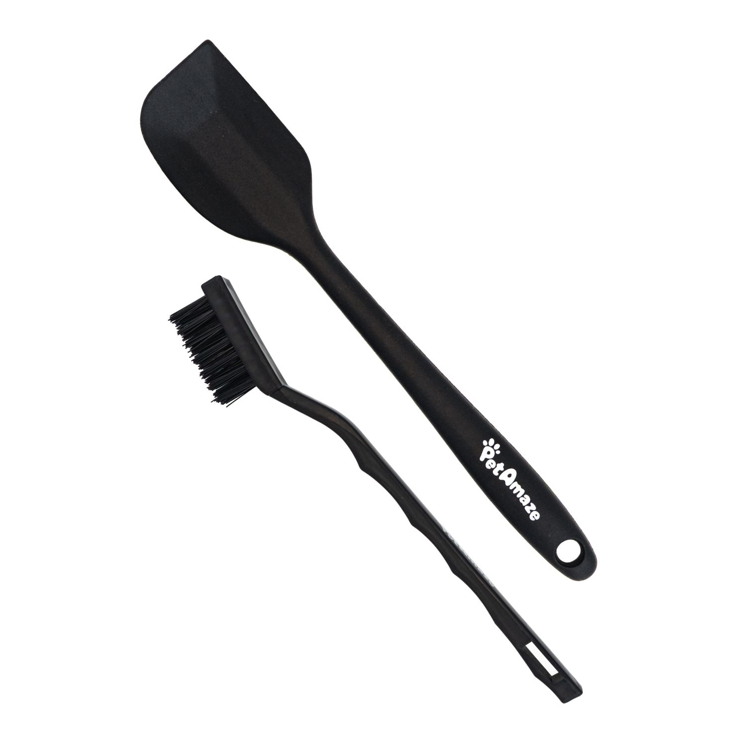 PetAmaze spatula and cleaning brush set for pet lick mats, tools for spreading treats and scrubbing textured grooves