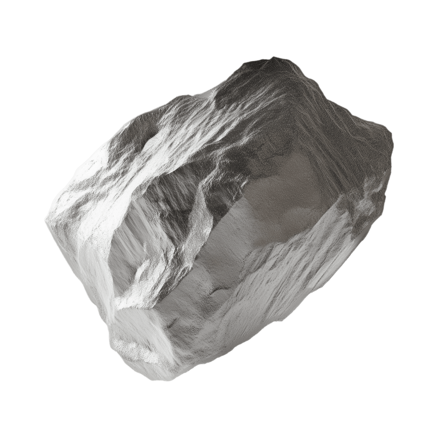 Raw mineral on a transparent background